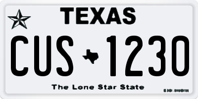 TX license plate CUS1230