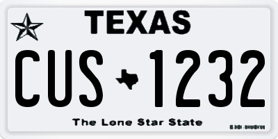 TX license plate CUS1232