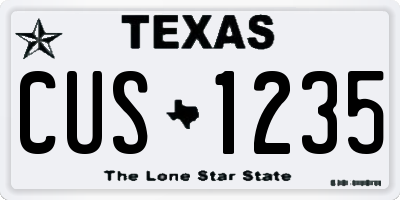 TX license plate CUS1235