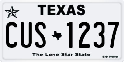 TX license plate CUS1237
