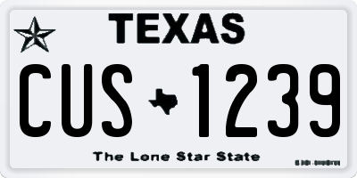 TX license plate CUS1239