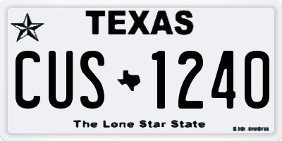 TX license plate CUS1240