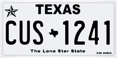 TX license plate CUS1241