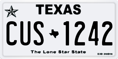 TX license plate CUS1242