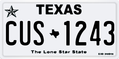 TX license plate CUS1243