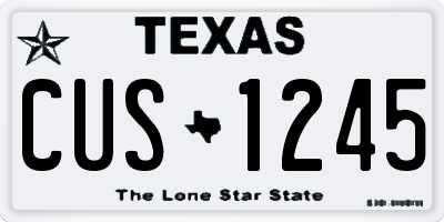 TX license plate CUS1245