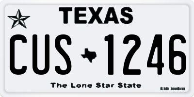 TX license plate CUS1246