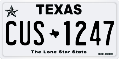 TX license plate CUS1247