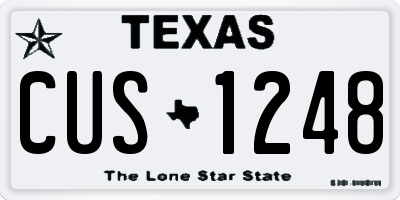TX license plate CUS1248