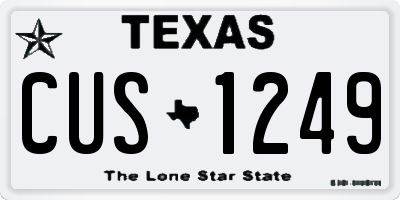 TX license plate CUS1249