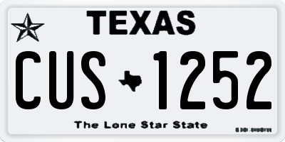 TX license plate CUS1252