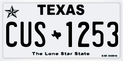 TX license plate CUS1253