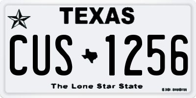 TX license plate CUS1256
