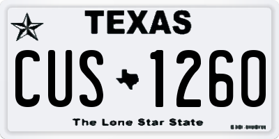 TX license plate CUS1260