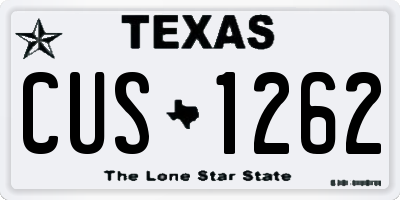 TX license plate CUS1262