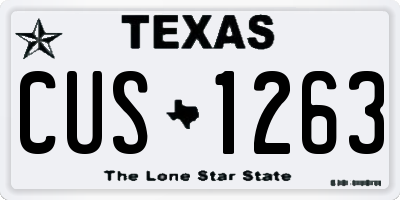 TX license plate CUS1263