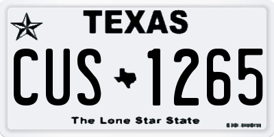 TX license plate CUS1265