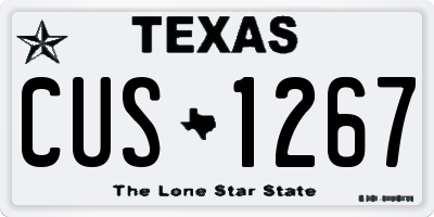 TX license plate CUS1267