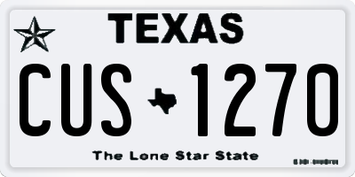 TX license plate CUS1270