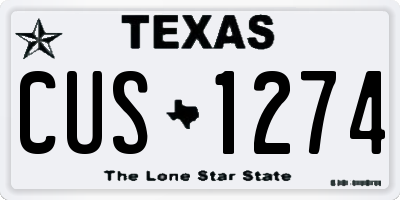 TX license plate CUS1274