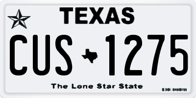 TX license plate CUS1275
