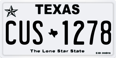 TX license plate CUS1278
