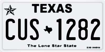 TX license plate CUS1282