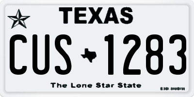 TX license plate CUS1283