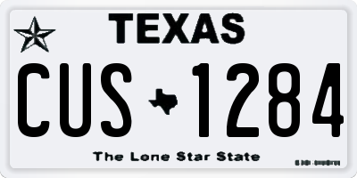 TX license plate CUS1284