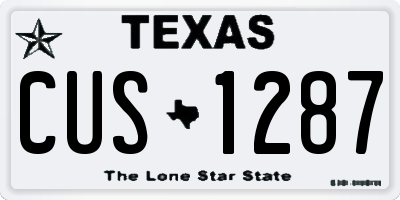TX license plate CUS1287