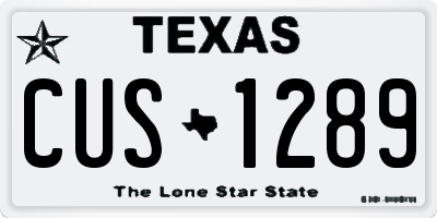 TX license plate CUS1289