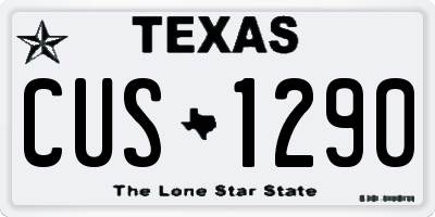 TX license plate CUS1290