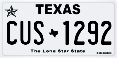 TX license plate CUS1292