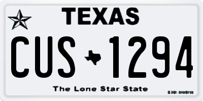 TX license plate CUS1294