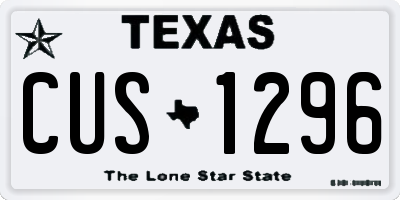 TX license plate CUS1296