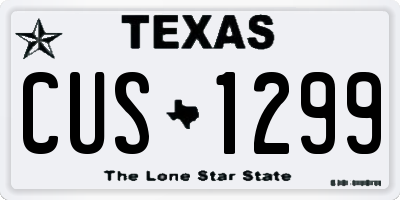 TX license plate CUS1299