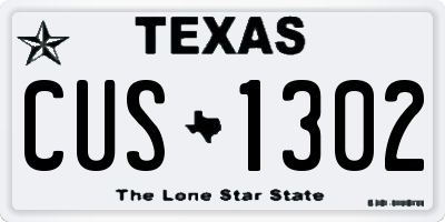 TX license plate CUS1302