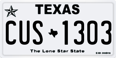 TX license plate CUS1303
