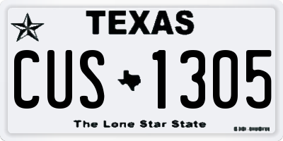 TX license plate CUS1305
