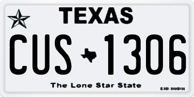 TX license plate CUS1306