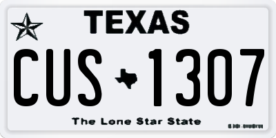 TX license plate CUS1307