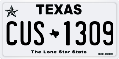 TX license plate CUS1309