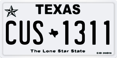 TX license plate CUS1311