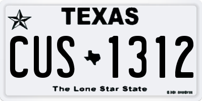 TX license plate CUS1312
