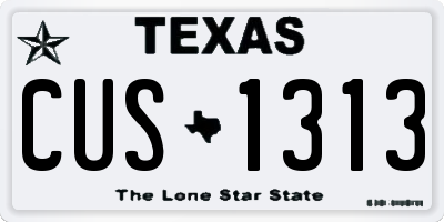 TX license plate CUS1313