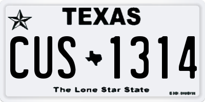 TX license plate CUS1314