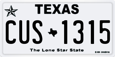TX license plate CUS1315