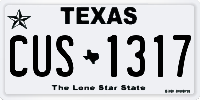 TX license plate CUS1317