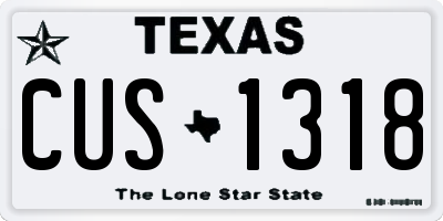 TX license plate CUS1318
