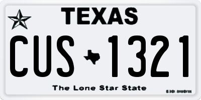 TX license plate CUS1321